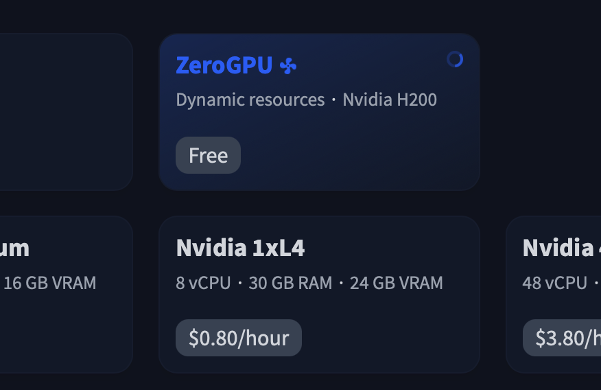 Create Gradio and Docker Spaces for your org, and scale with more compute options like ZeroGPU.